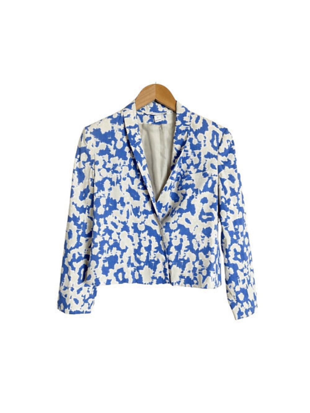 NEW Diane Von Furstenberg DVF Womens Authentic Abstract Floral Silk Blazer 8
